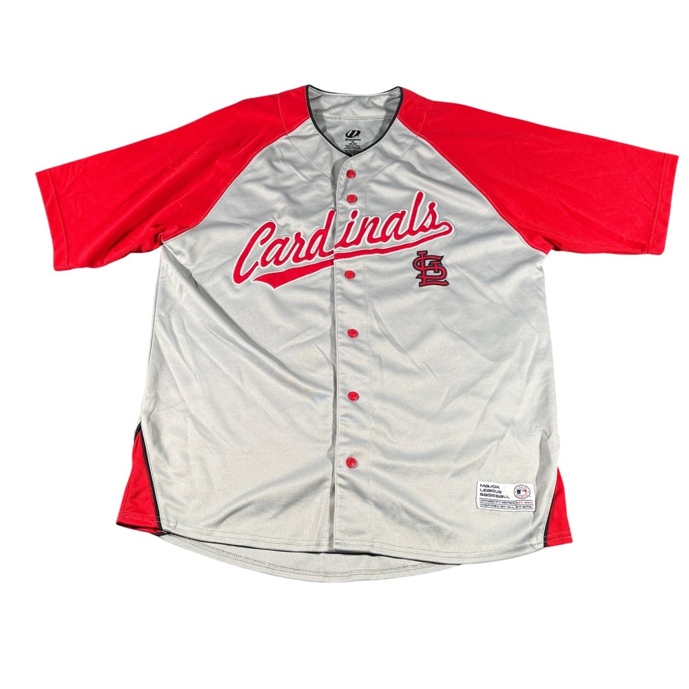Dynasty St Louis Cardinals‎ MLB Jersey Mens XL Grey Red Dynasty Series Baseball